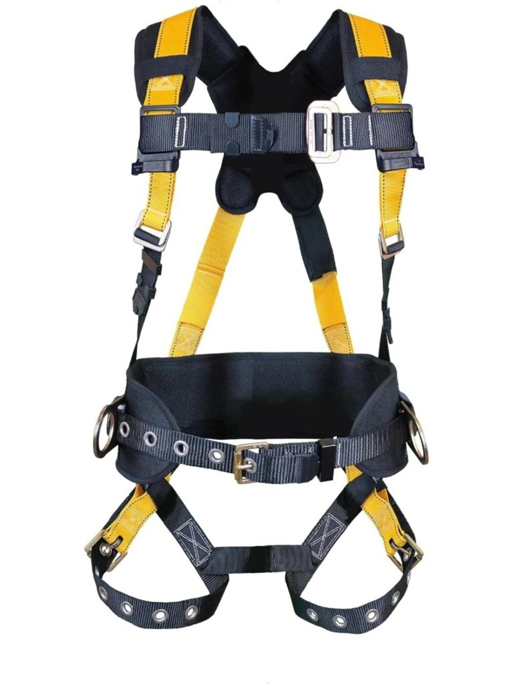 3D Construction Style Harness with Waist Pad, Chest & Leg Support, OSHA/ANSI